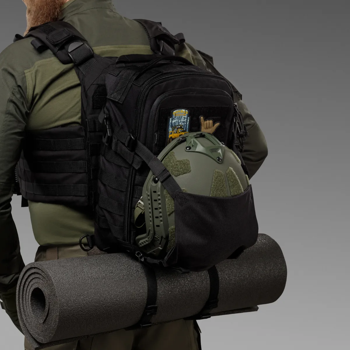 Тактичний рюкзак DP20 на 20 л. Cordura 1000D. Кріплення Molle. Чорний 6