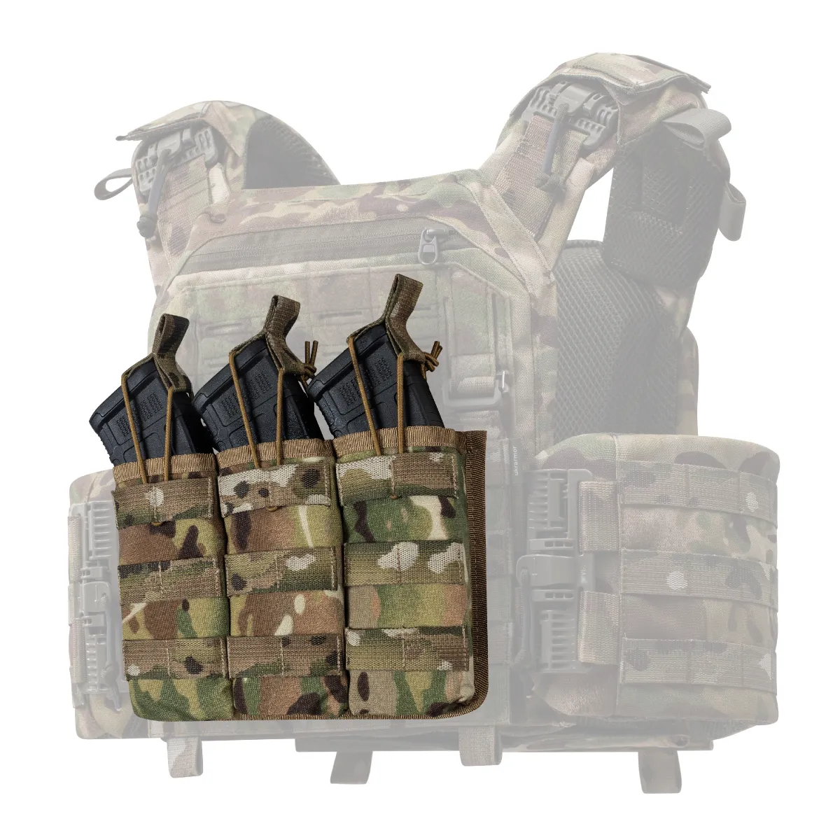 Потрійний підсумок під магазини АК/АR. Cordura 1000. Molle. Мультикам