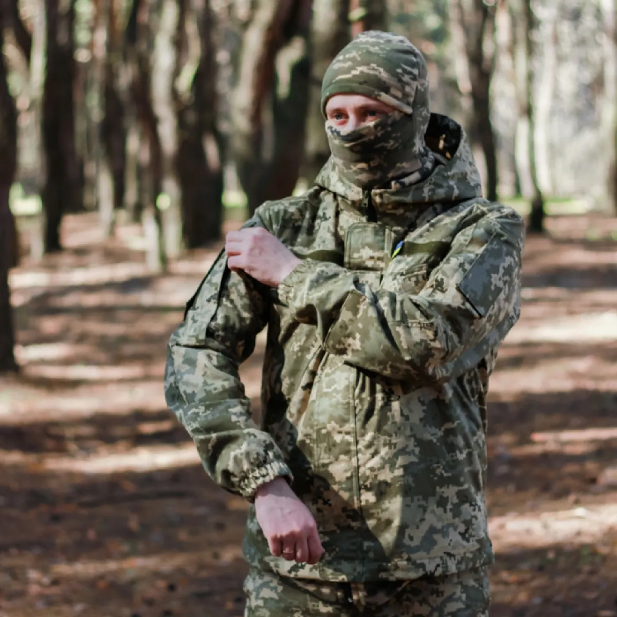 Куртка тактична з капюшоном. Тканина Саржа,  піксель (мм-14) 5