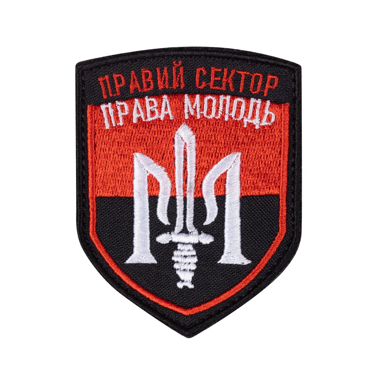 Шеврон (нашивка) Правий сектор, 9х7 см. Червоно-чорний