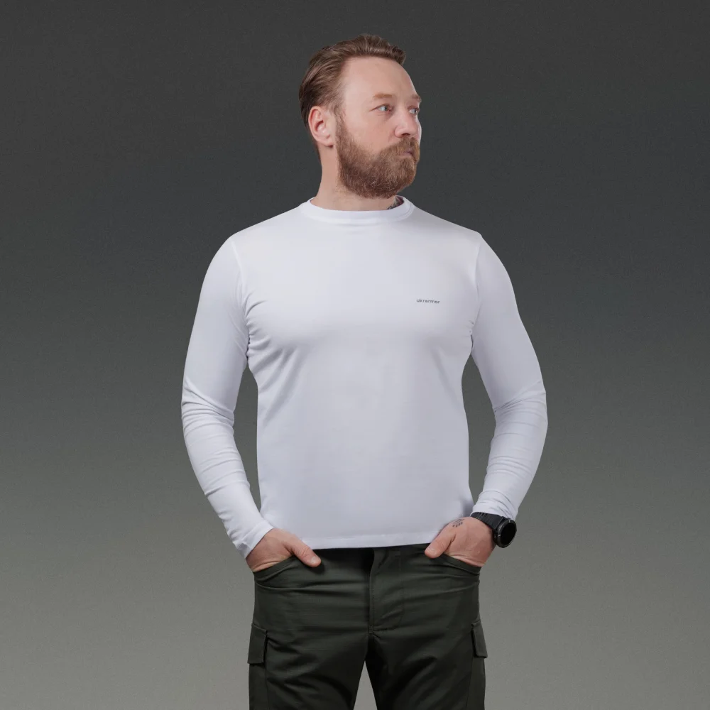 Кофта-лонгслів Ukrarmor Pulse Longsleeve. Cotton and Elastane. Білий 2