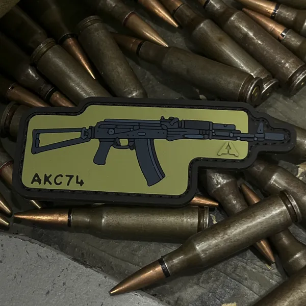 Патч (шеврон) «AKС 74» від А.Т.А.К.А. М’який ПВХ пластик. Олива 6