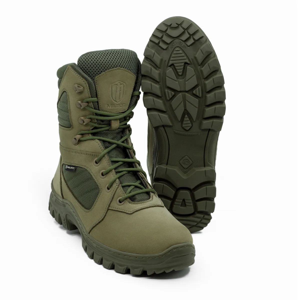 Тактичне взуття Milbot Conquest з мембраною Gore-Tex®. Нубук. Олива 2