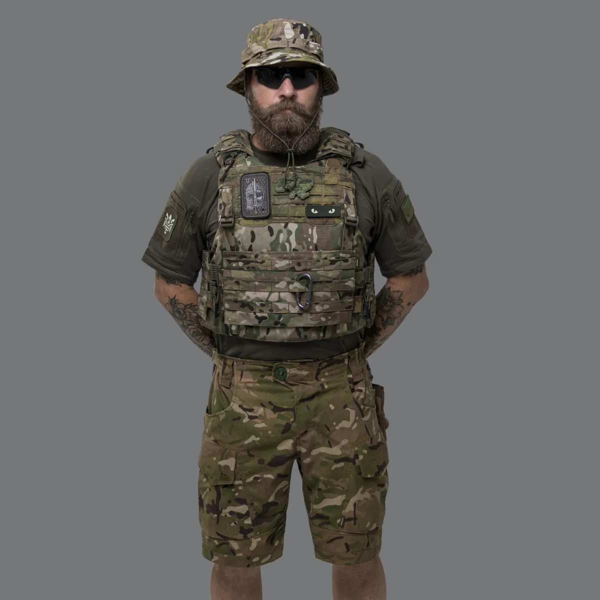 Бойовий бронежилет IBV-1. Вага 3.1 кг. Збільшена площа захисту. Мультикам. S/M 14