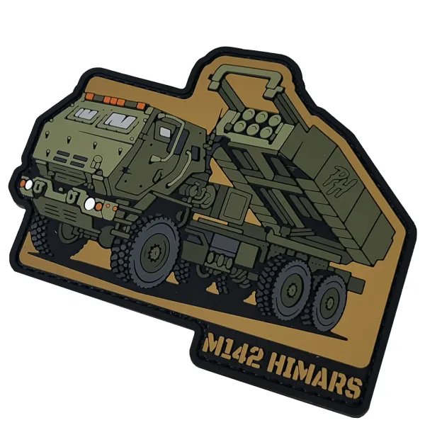 Патч (шеврон) «M142 HIMARS» від Patch hunter. М’який ПВХ пластик. Койот 3