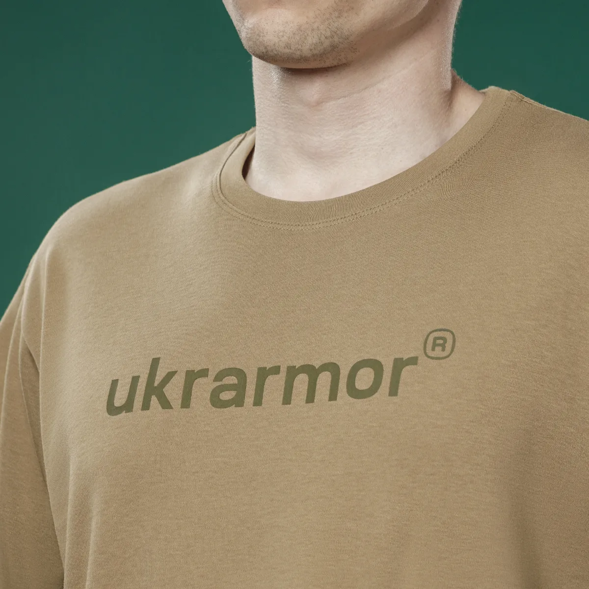 Футболка чоловіча з логотипом Logo Tee Ukrarmor. Cotton. Колір койот 2