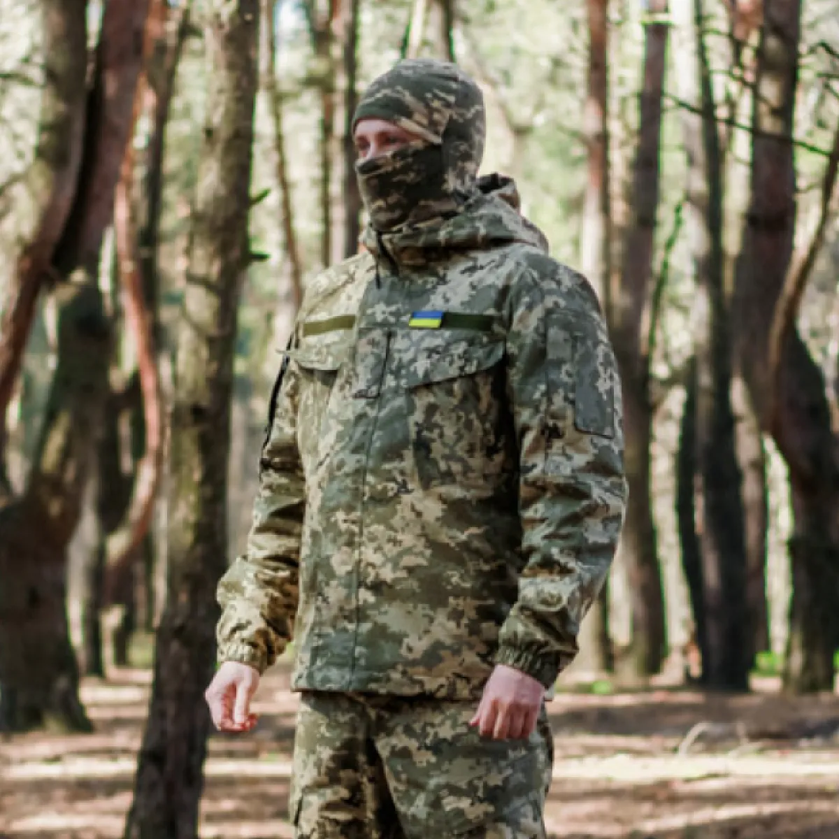 Куртка тактична з капюшоном. Тканина Саржа,  піксель (мм-14) 3