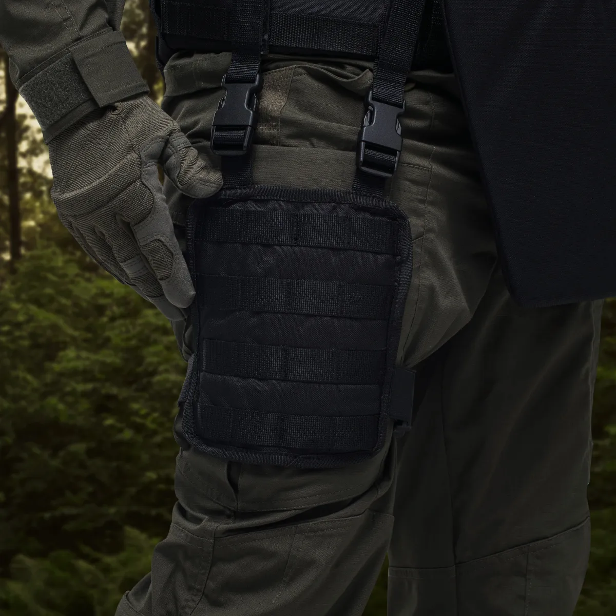 Платформа на стегно (S/M). Cordura 1000. Кріплення Molle. Чорна 2