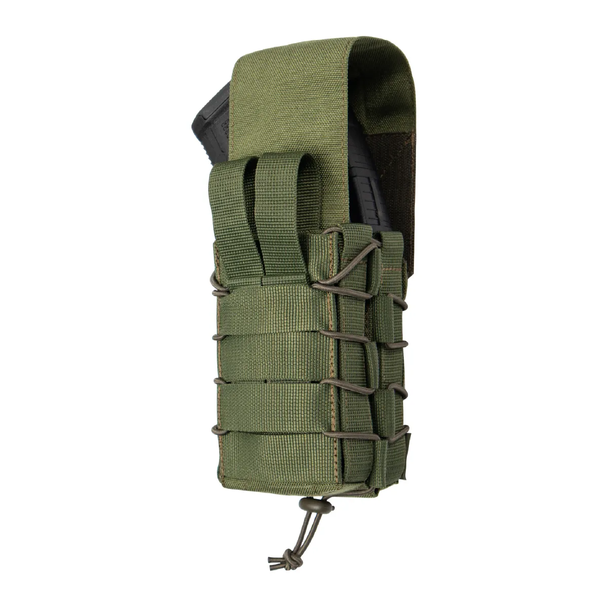 Двойной закрытый подсумок с клапаном под магазины АК/АR. Олива 8