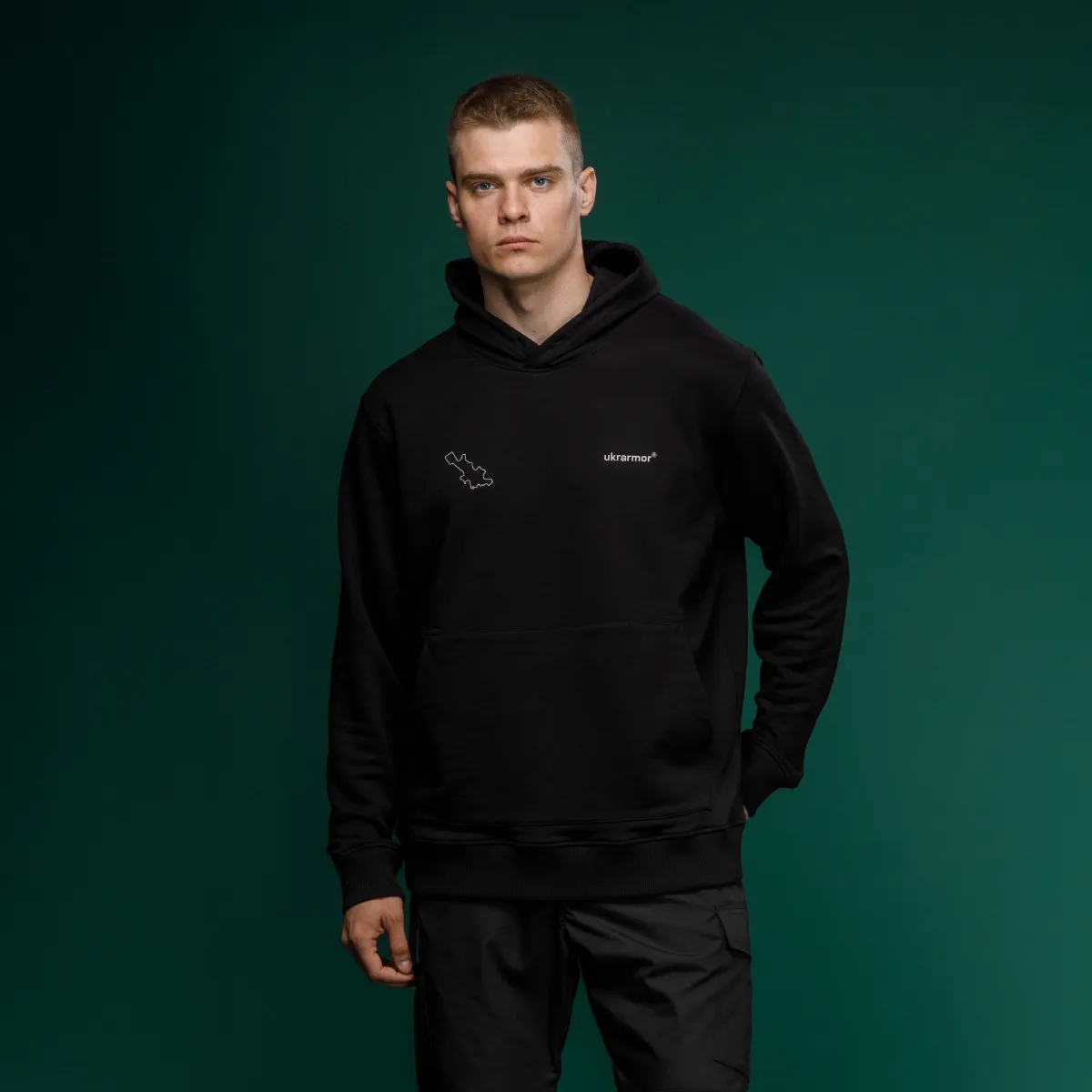 Худі M1 Mono колекція Avdiivka. Топографічна карта. Cotton and polyester. Чорний 2