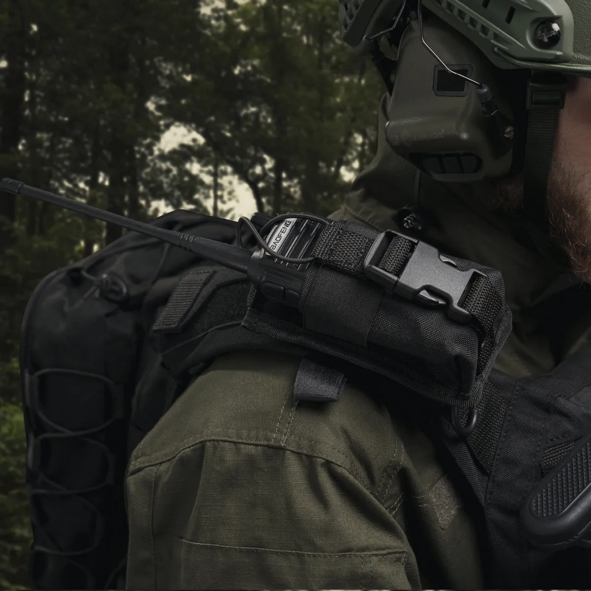 Підсумок для рації. Кріплення Molle. Cordura 1000. Колір Чорний 2