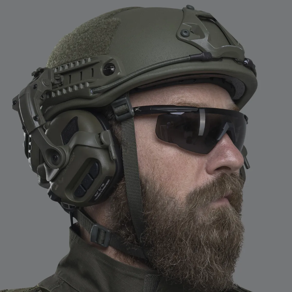 Кріплення адаптер для активних навушників на шолом. Олива 4