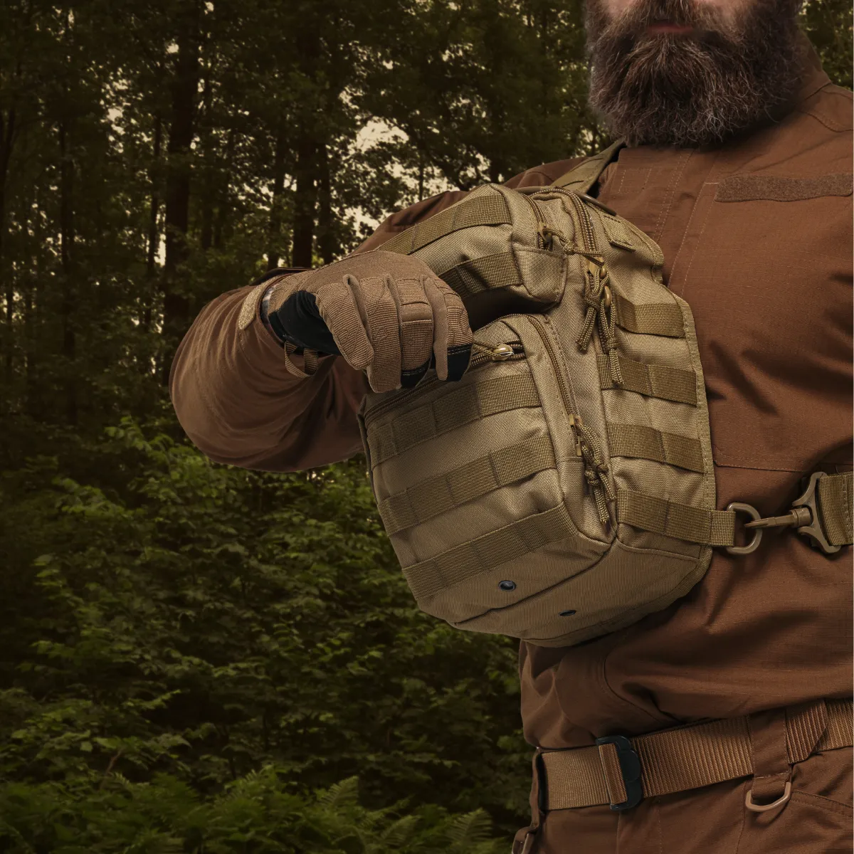 Рюкзак однолямковий Mil-Tec “One strap assault pack”. Койот. 4