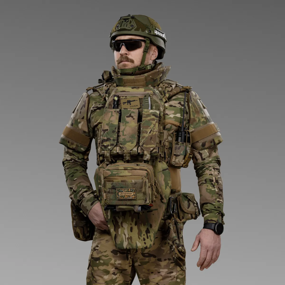 Плечовий захист з балістичними пакетами 2-го класу. STANAG 2920. Мультикам 3