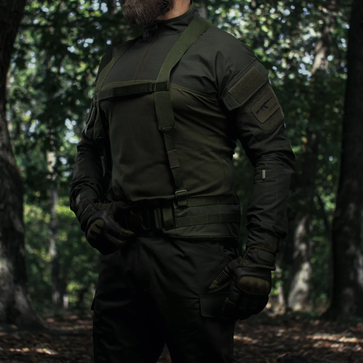 Плечові ремені для тактичного пояса. Кріплення Molle. Олива 3