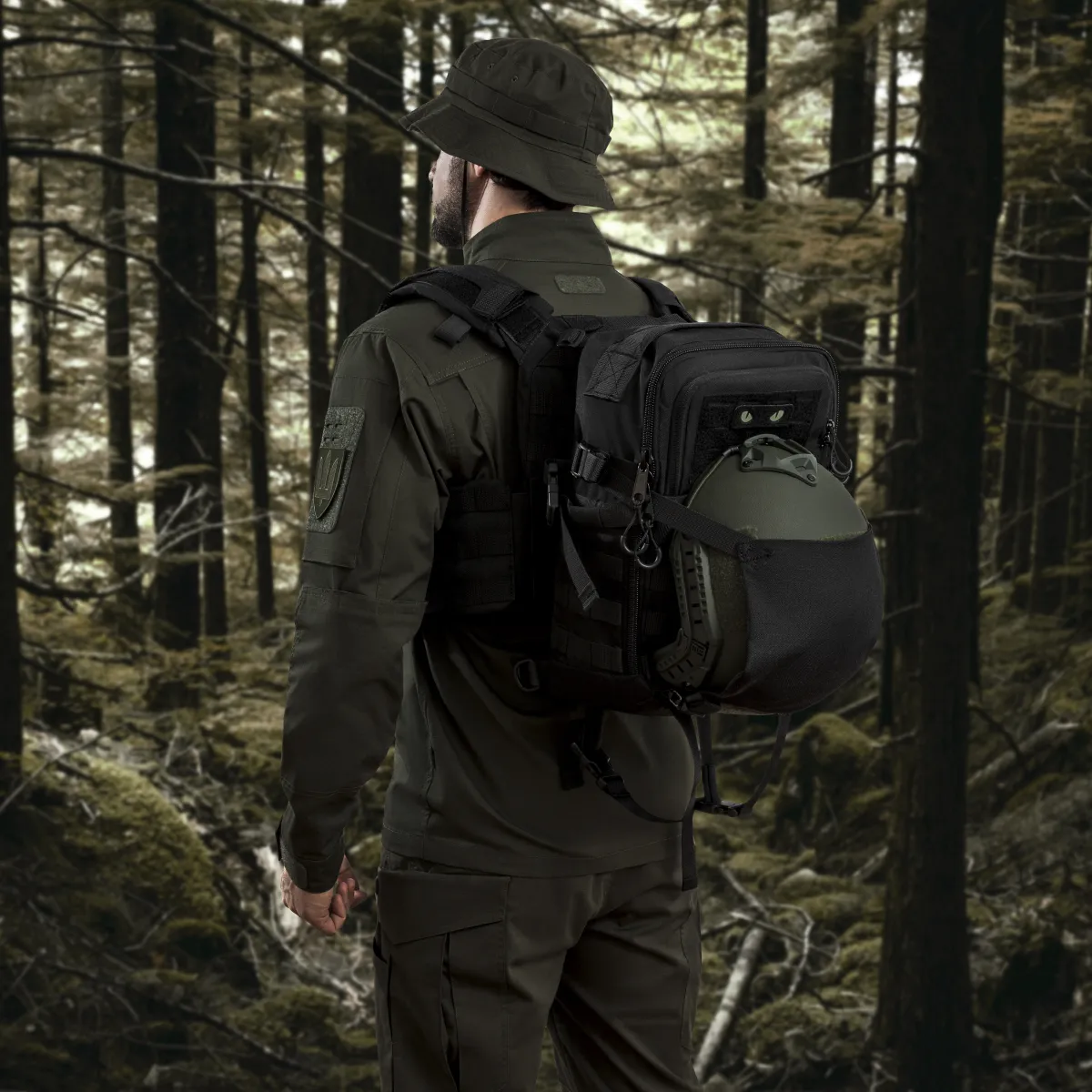 Тактичний рюкзак DP20 на 20 л. Cordura 1000D. Кріплення Molle. Мультикам чорний 6