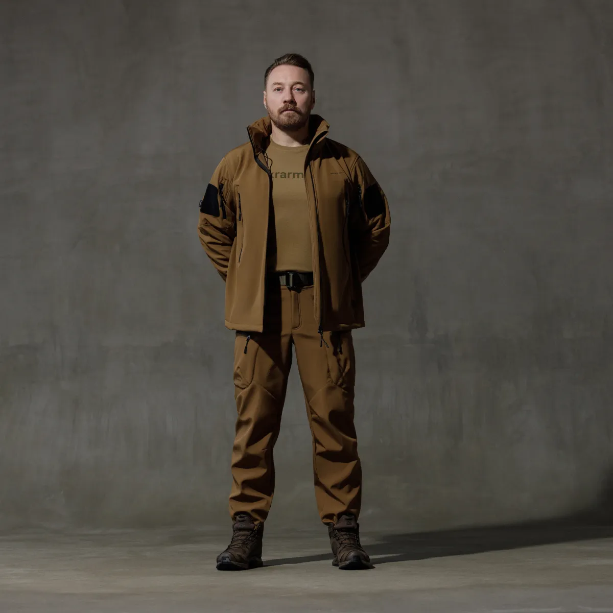 Комплект одягу Softshell Hawk Jacket & Pants. Захист від вітру та вологи. Койот 2