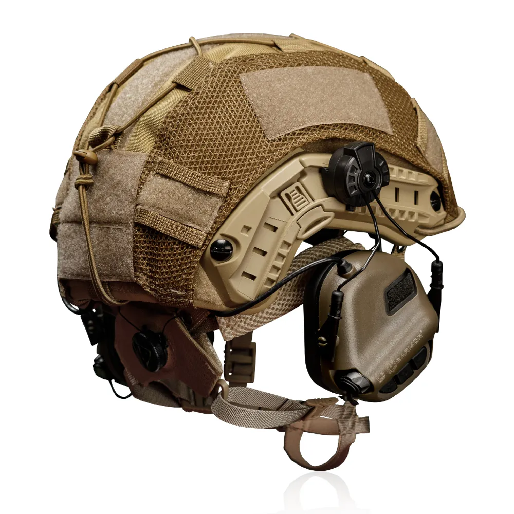 Комплект: кевларовий шолом Fast IIIA+активні навушники M31H+кавер. Койот 8