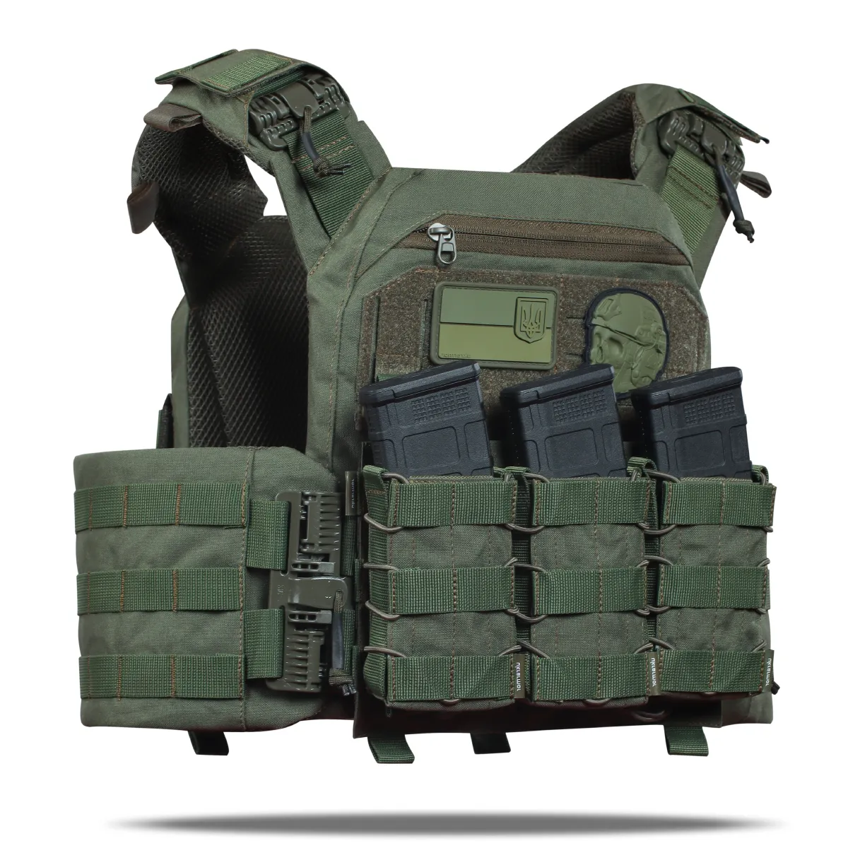 Плитоноска покращена (PRO) під бронеплити 25х30 см. Олива