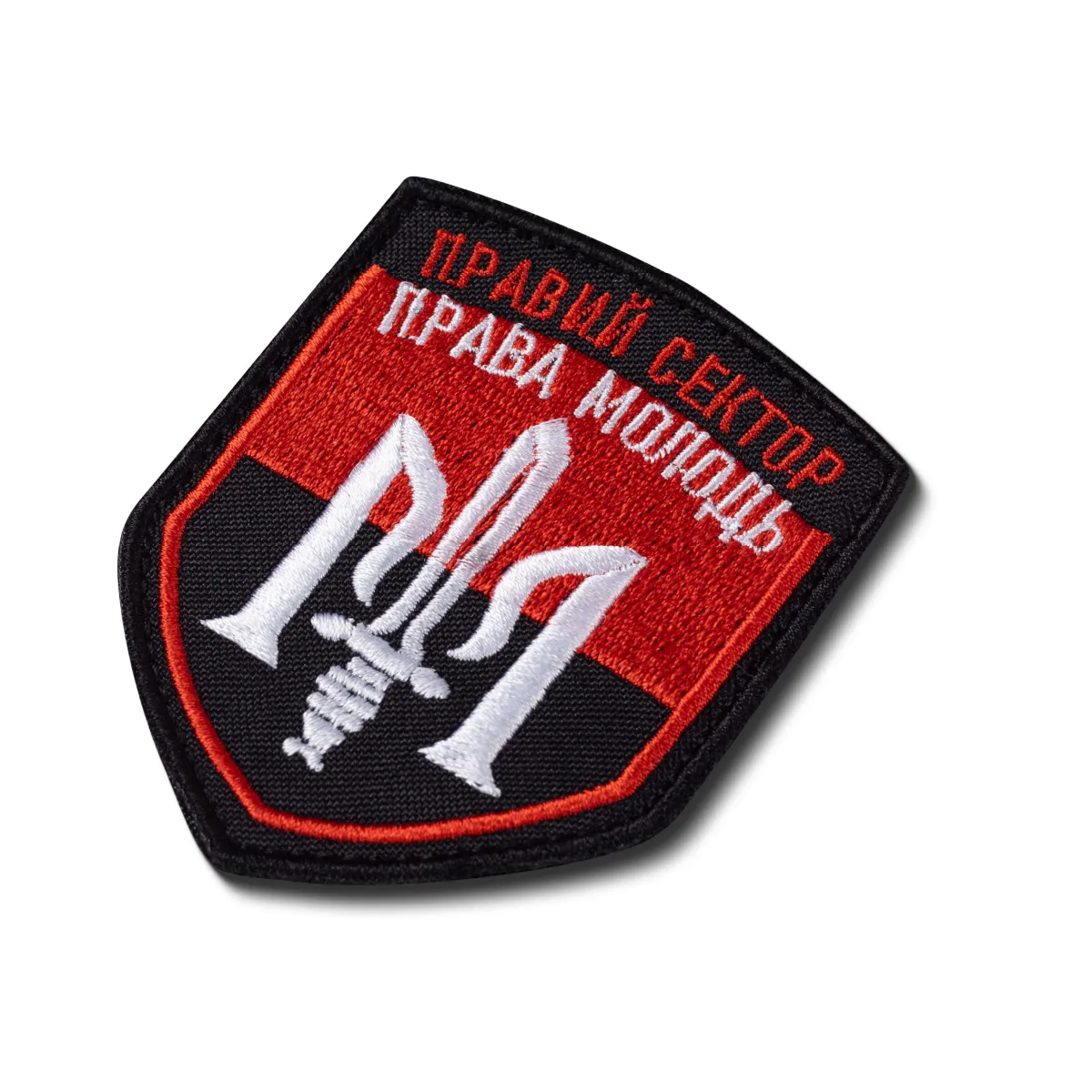 Шеврон (нашивка) Правий сектор, 9х7 см. Червоно-чорний 3