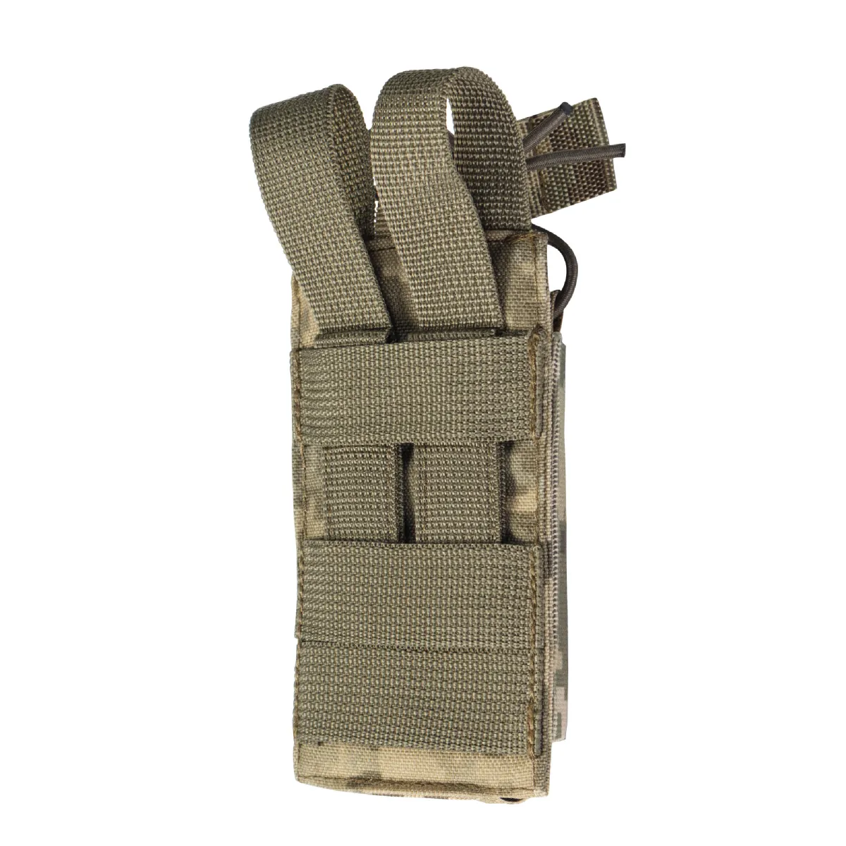 Одинарний еластичний підсумок під магазини АК/АR відкритого типу. Кріплення MOLLE. Піксель (мм-14) 2