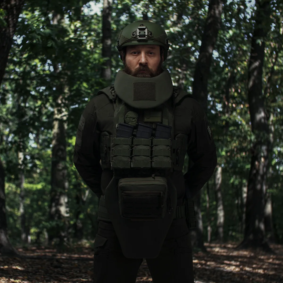 Балістичний захист шиї Gen 1 (та верхньої частини спини) 1-го класу. Олива 5