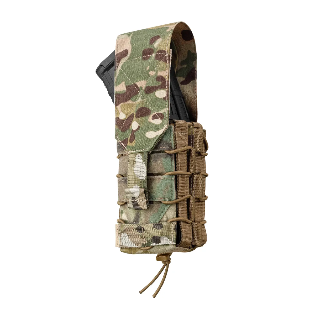 Двойной закрытый подсумок с клапаном под магазины АК/АR/РПК-74. Мультикам 2