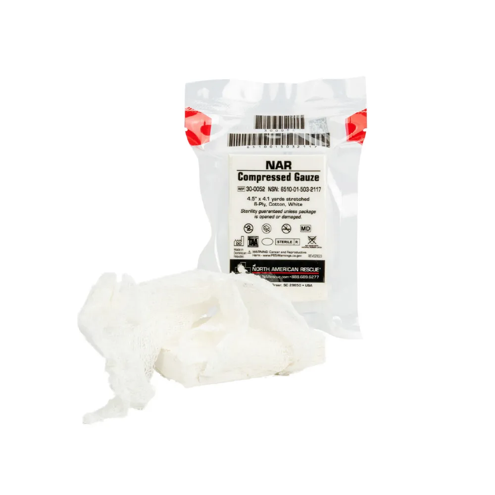 Бинт стерильний для тампонади NAR Compressed Gauze, 6 шарів. 11,5 см x 375 см 3