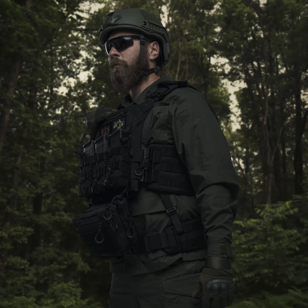 Сумка-напашник PRO 1-го класу захисту. Розмір L (16х22 см). Матеріал Cordura 1000. Чорний 7