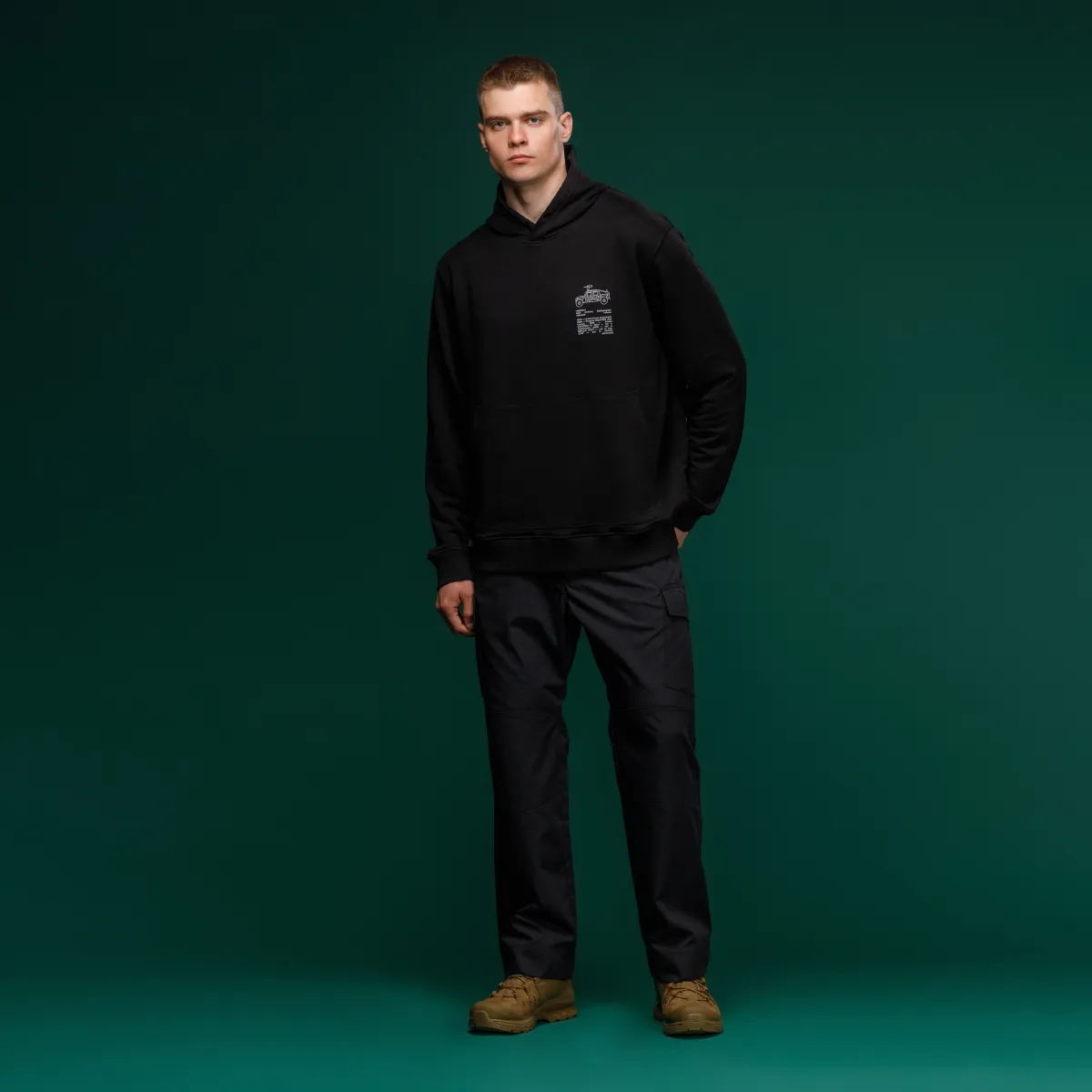 Худі M1 Mono колекція HMMWV. Cotton and elastane. Колір Чорний 5