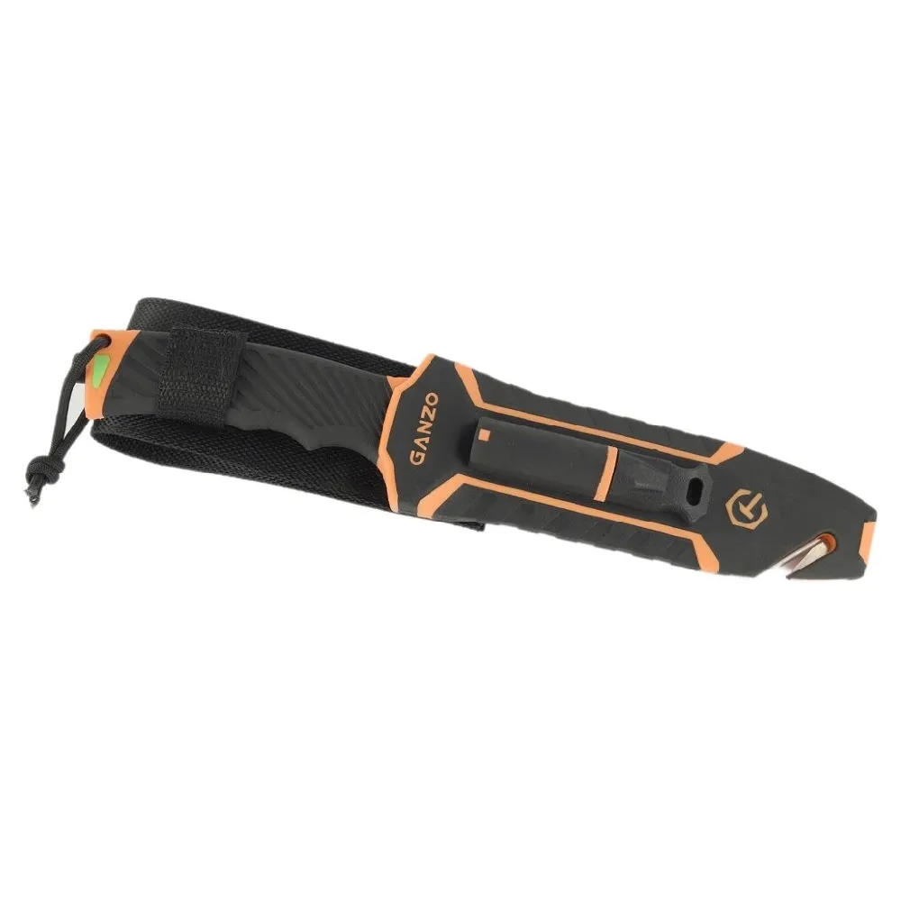 Ніж Ganzo G8012V2 помаранчевий з паракордом та кресалом. Вуглецева сталь 2