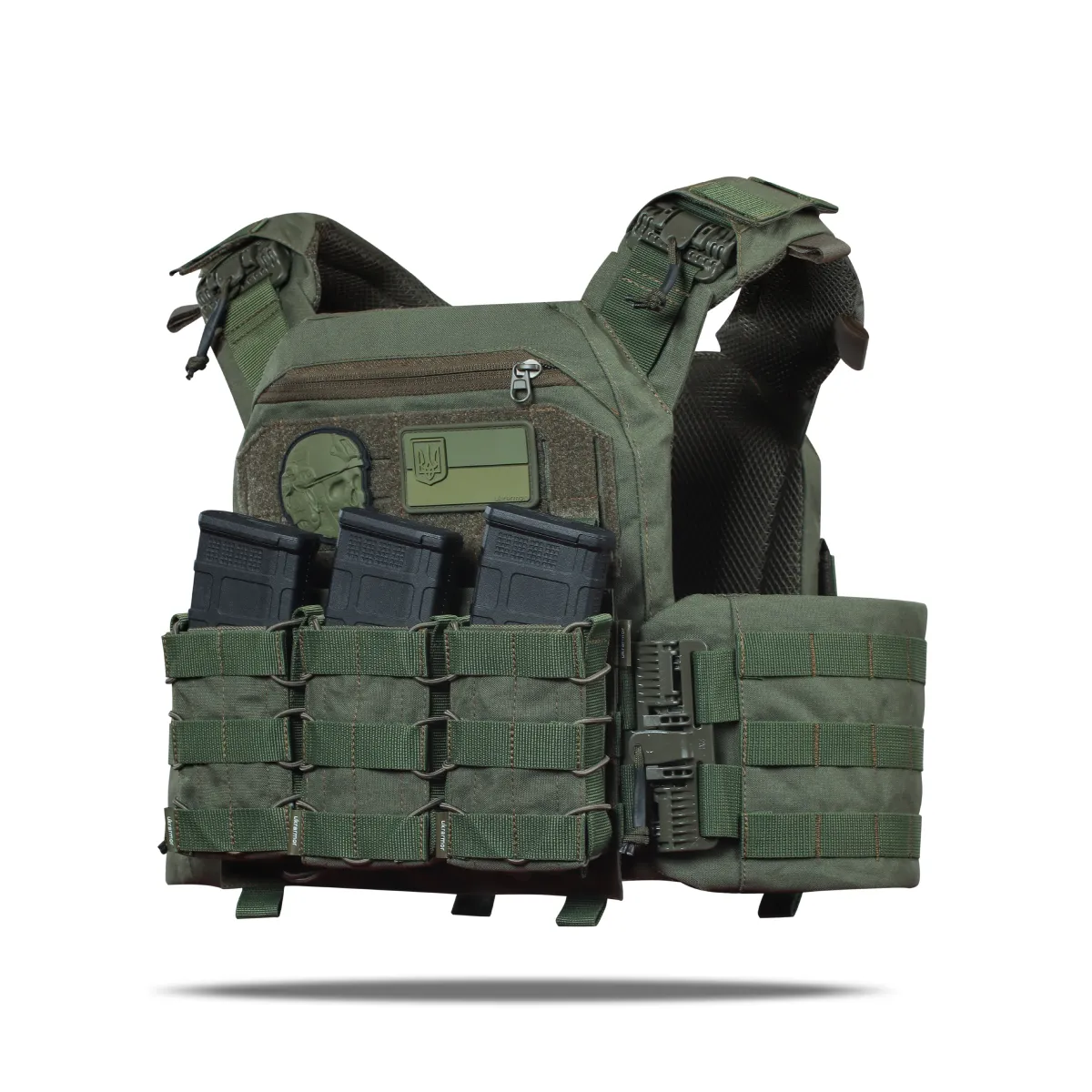 Бронежилет 5-го класу (PRO). Вага 9.6 кг. Сталеві бронеплити 4.4 кг. Олива 4