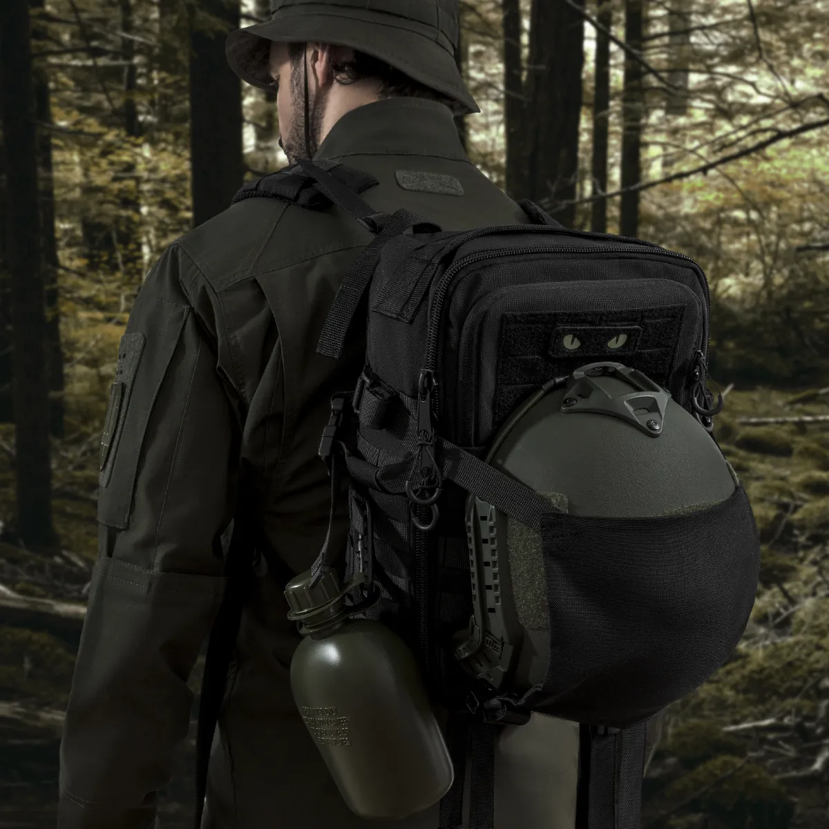 Тактичний рюкзак DP20 на 20 л. Cordura 1000D. Кріплення Molle. Мультикам чорний 2