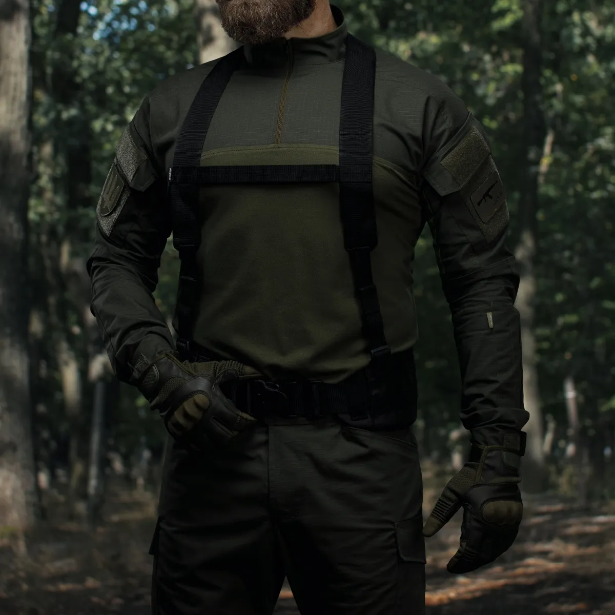 Плечові ремені для тактичного пояса. Кріплення Molle. Чорний 3