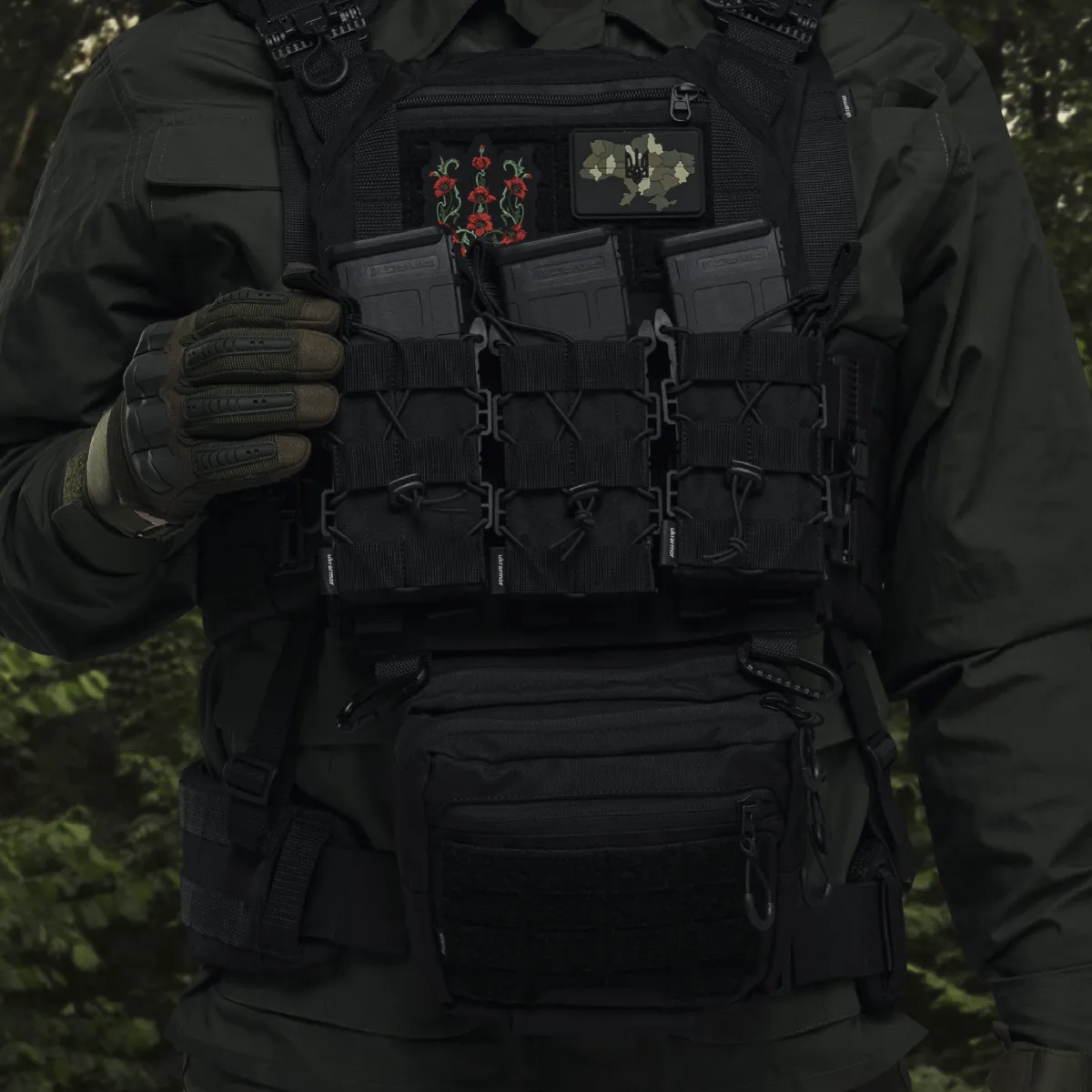 Сумка-напашник PRO 1-го класу захисту. Розмір L (16х22 см). Матеріал Cordura 1000. Чорний 3