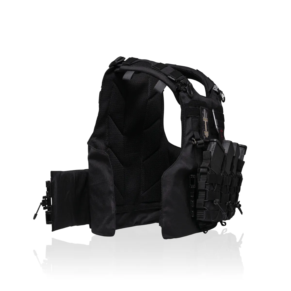 Бойовий бронежилет IBV-1. Вага 3.1 кг. Збільшена площа захисту. Чорний. S/M 2