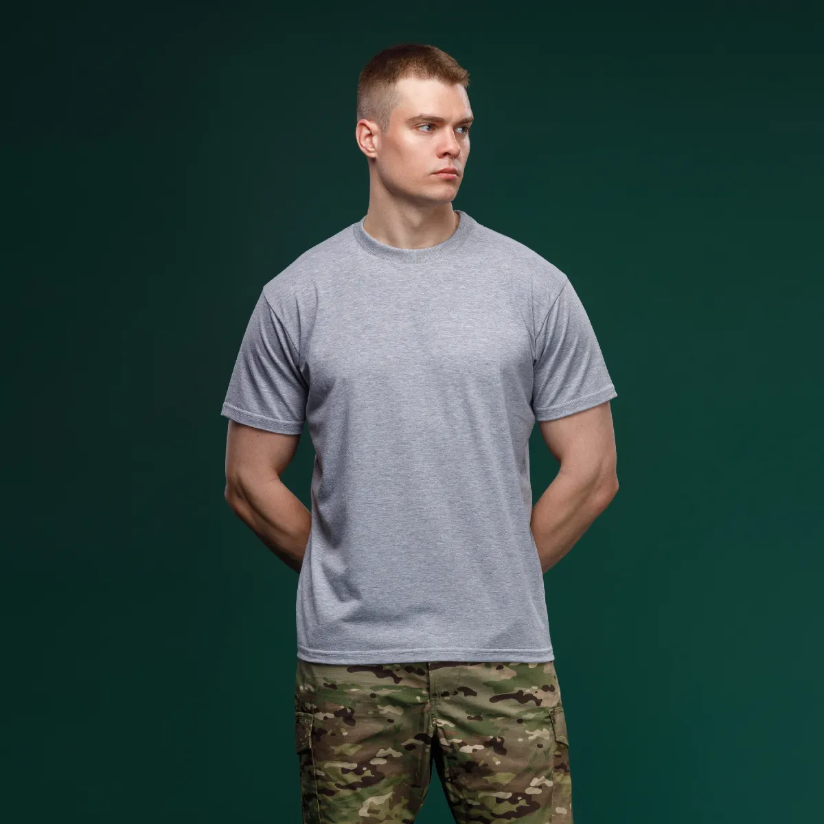 Комплект футболок Basic Military T-shirt без логотипу. Матеріал Cottone/Elastane, сірий 2