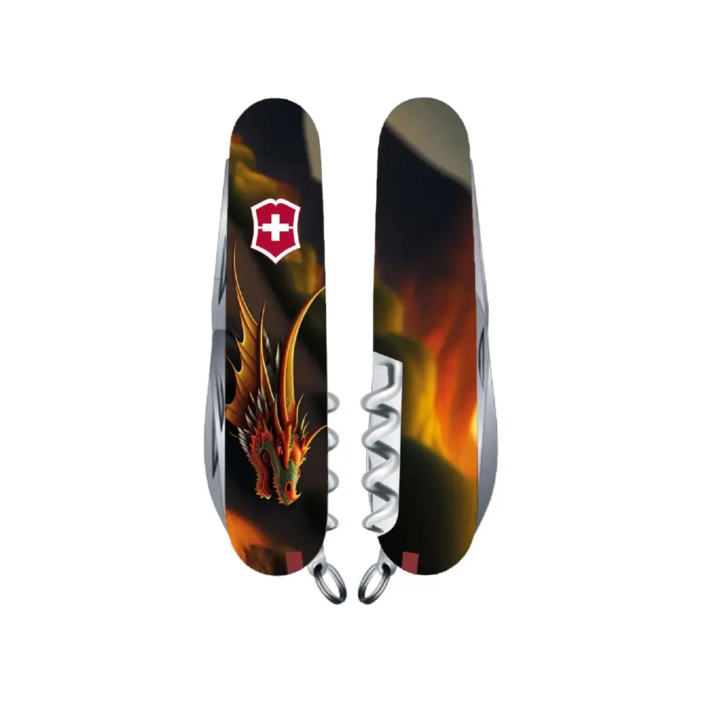 Ніж розкладний (мультитул) Victorinox® Huntsman Zodiac, 15 функцій, fantastic dragon 2