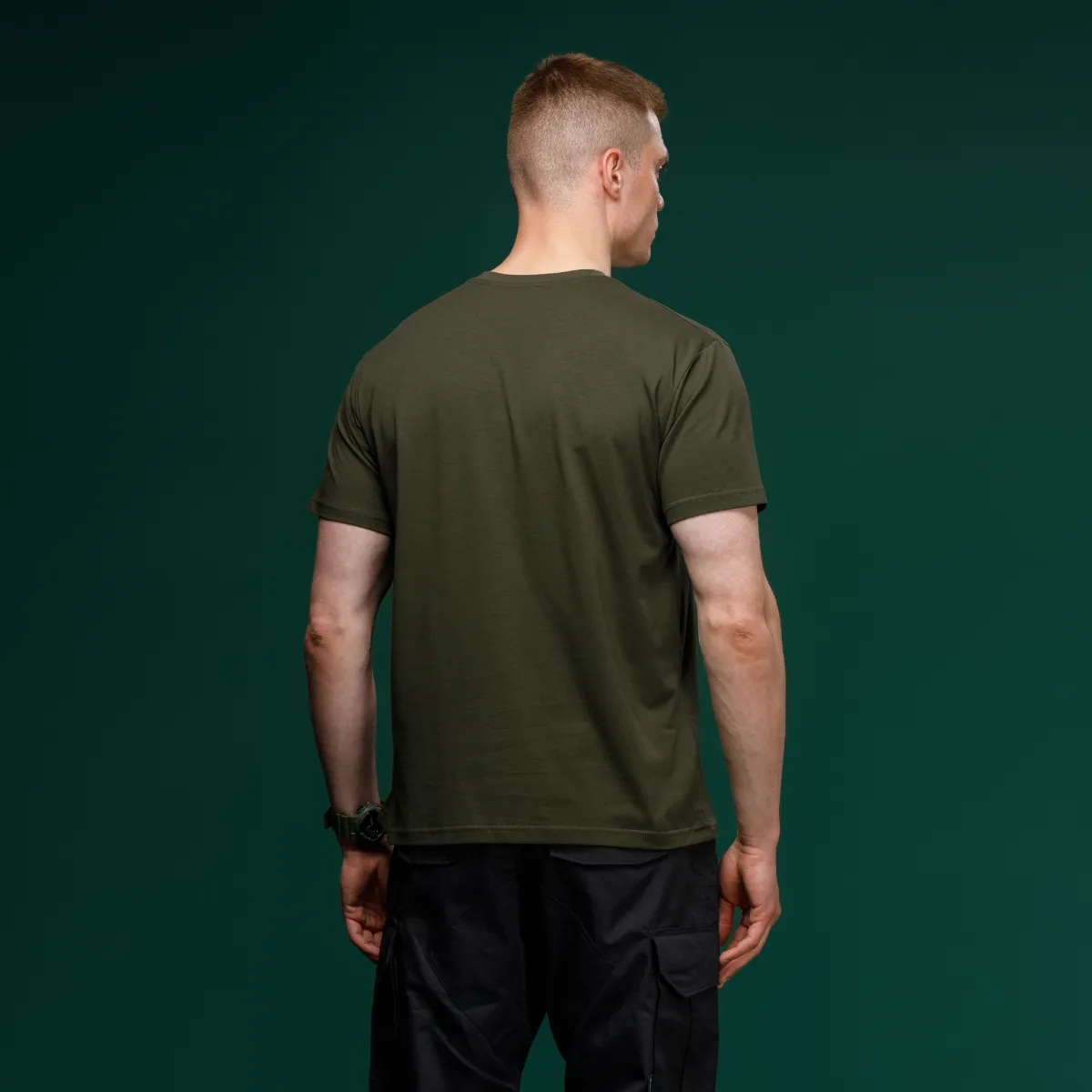 Футболка Basic Military T-Shirt. HMMWV. Cotton and Elastane, олива 4