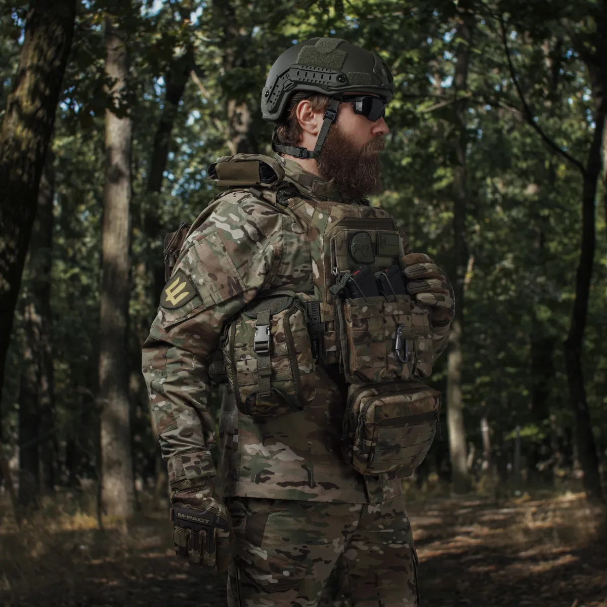 Потрійний підсумок під магазини АК/АR. Cordura 1000. Molle. Мультикам 6