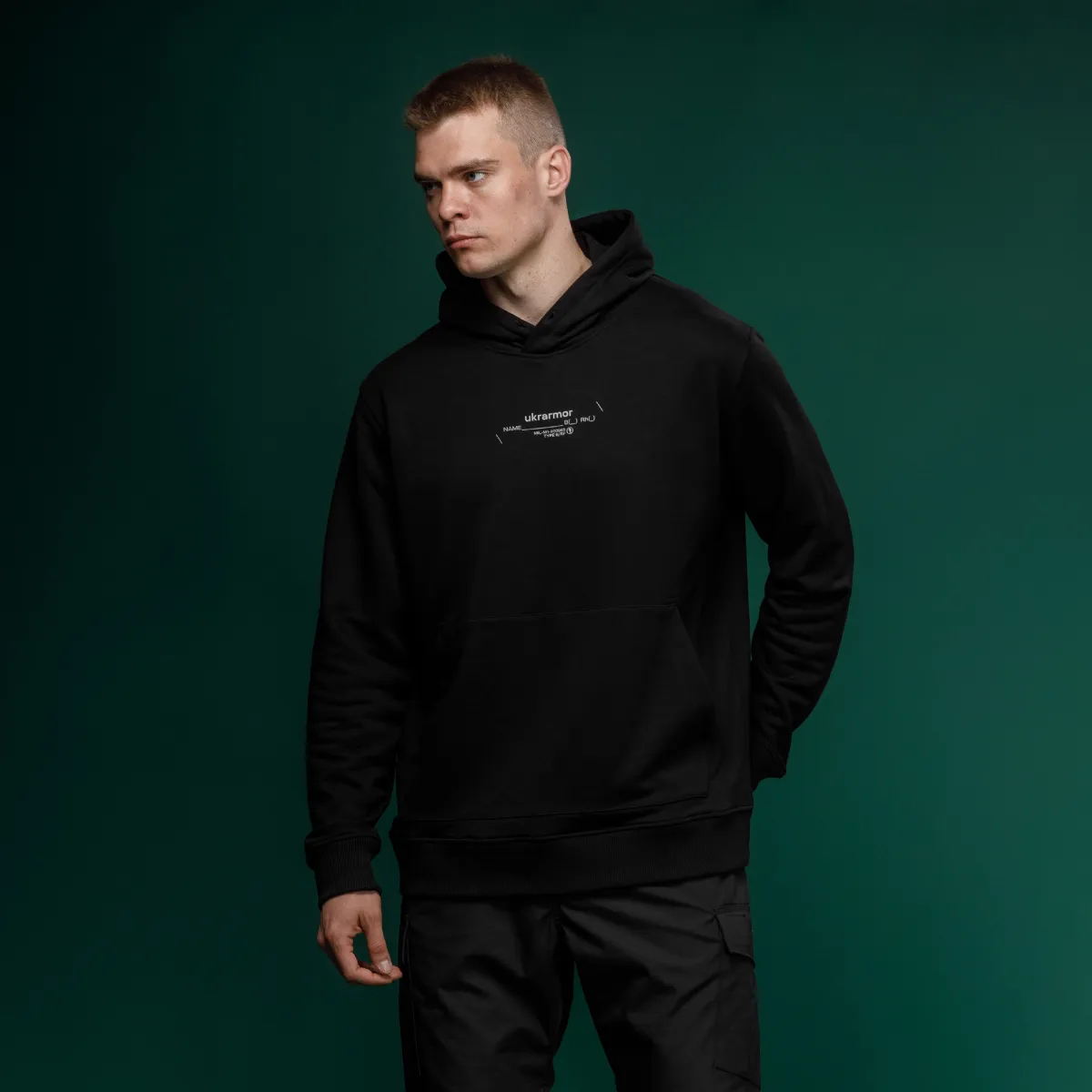 Худі M1 Mono колекція NAME. Cotton and polyester. Колір Чорний 2