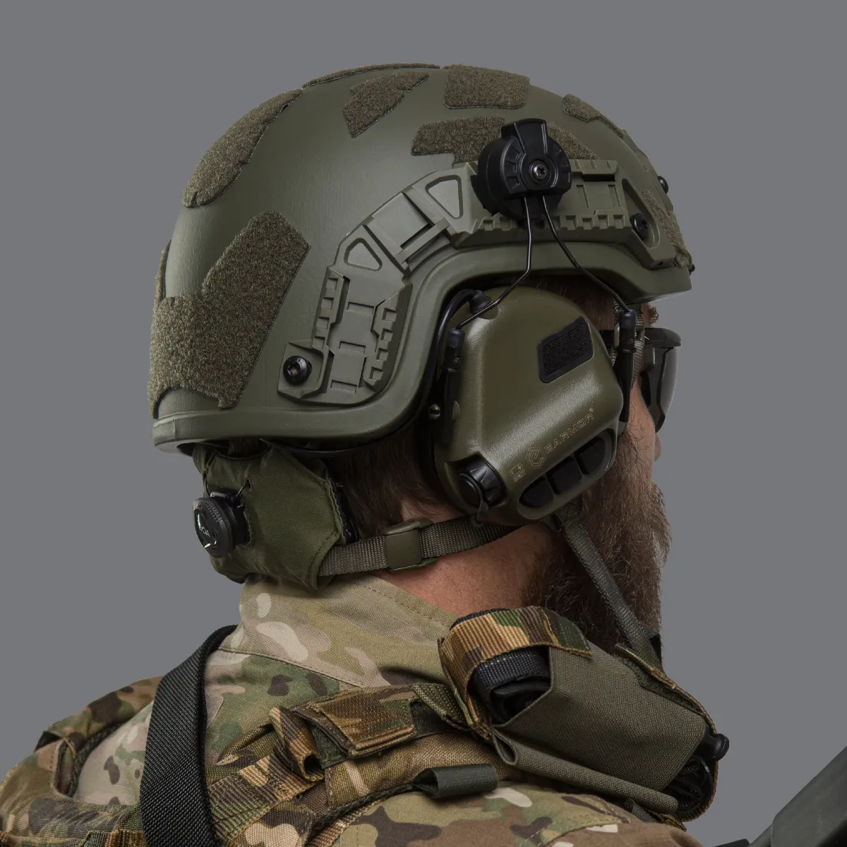 Активні навушники Earmor M31H (Helmet version) з кріпленням ARC rail. Олива 9