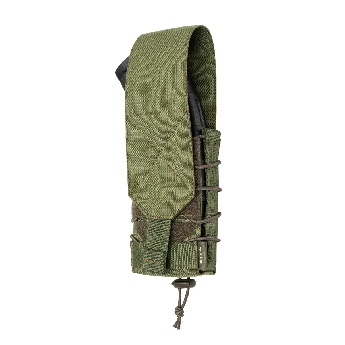 Одинарный закрытый подсумок с клапаном под магазин АК/АR. Олива. 7