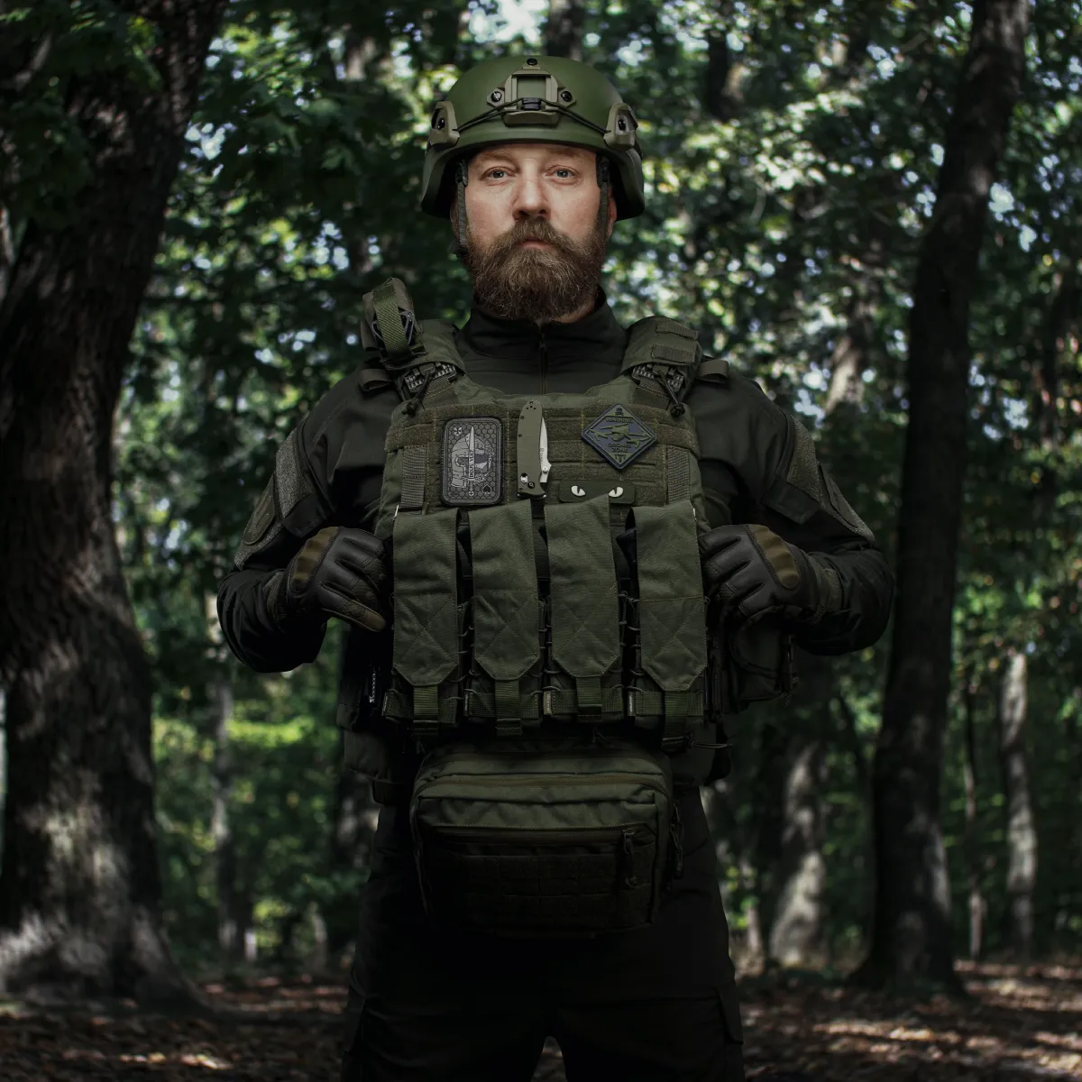 Одинарный закрытый подсумок с клапаном под магазин АК/АR. Олива. 8