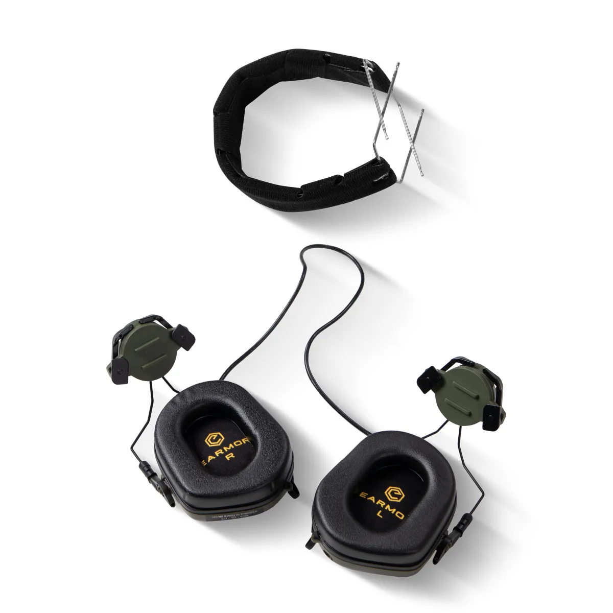 Активні навушники Earmor M31 в комплекті з дужкою/наголів'ям. Олива 2
