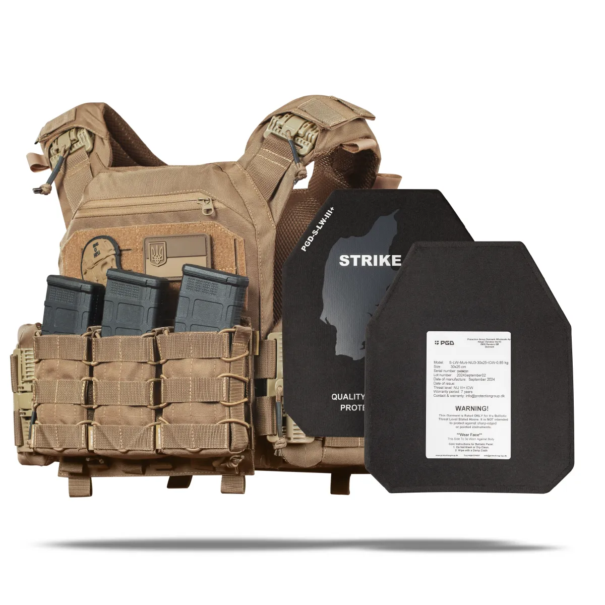 Бронежилет 3 рівня NIJ (PRO). Вага 2.2 кг. Поліетиленові плити PGD-S-LW-ICW+ SAPI 0.85 кг. Койот