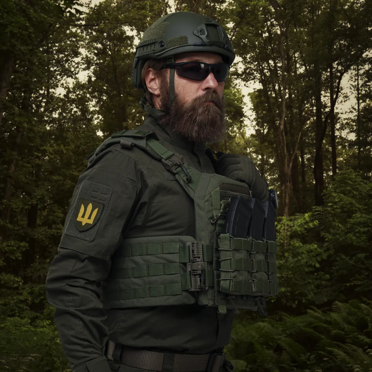 Одинарний підсумок під магазини АК/АR (тканевий). Олива 9