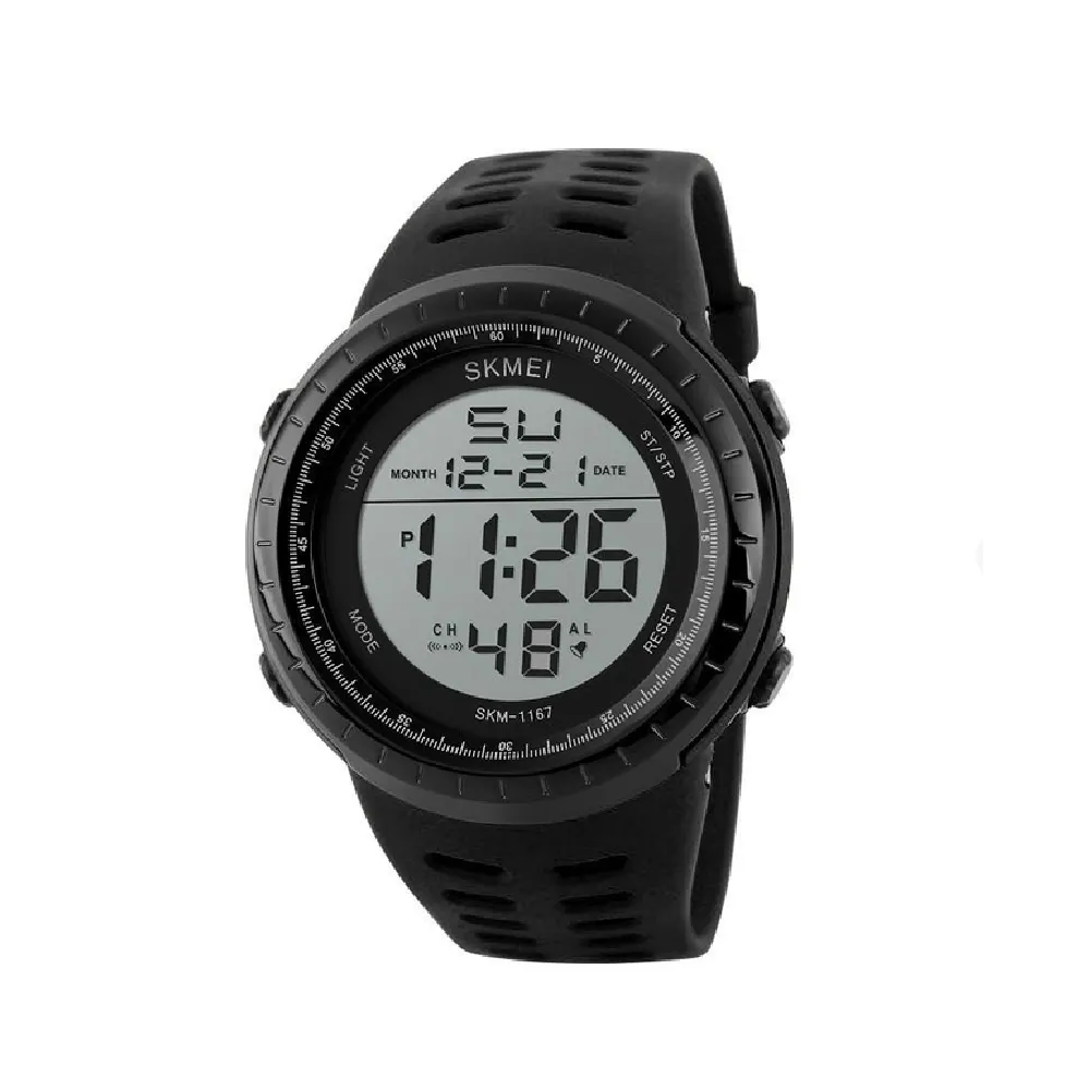 Тактичний годинник Skmei 1167 з підсвіткою дисплея та таймером. Чорний