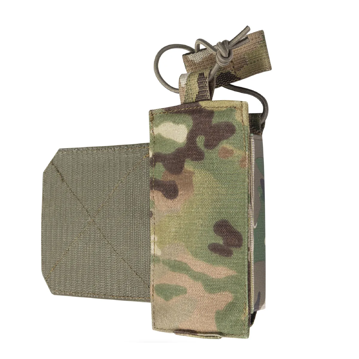 Боковой правосторонний эластичный подсумок для магазинов АК/AR и турникетов открытого типа с креплением на липучке. Мультикам 2