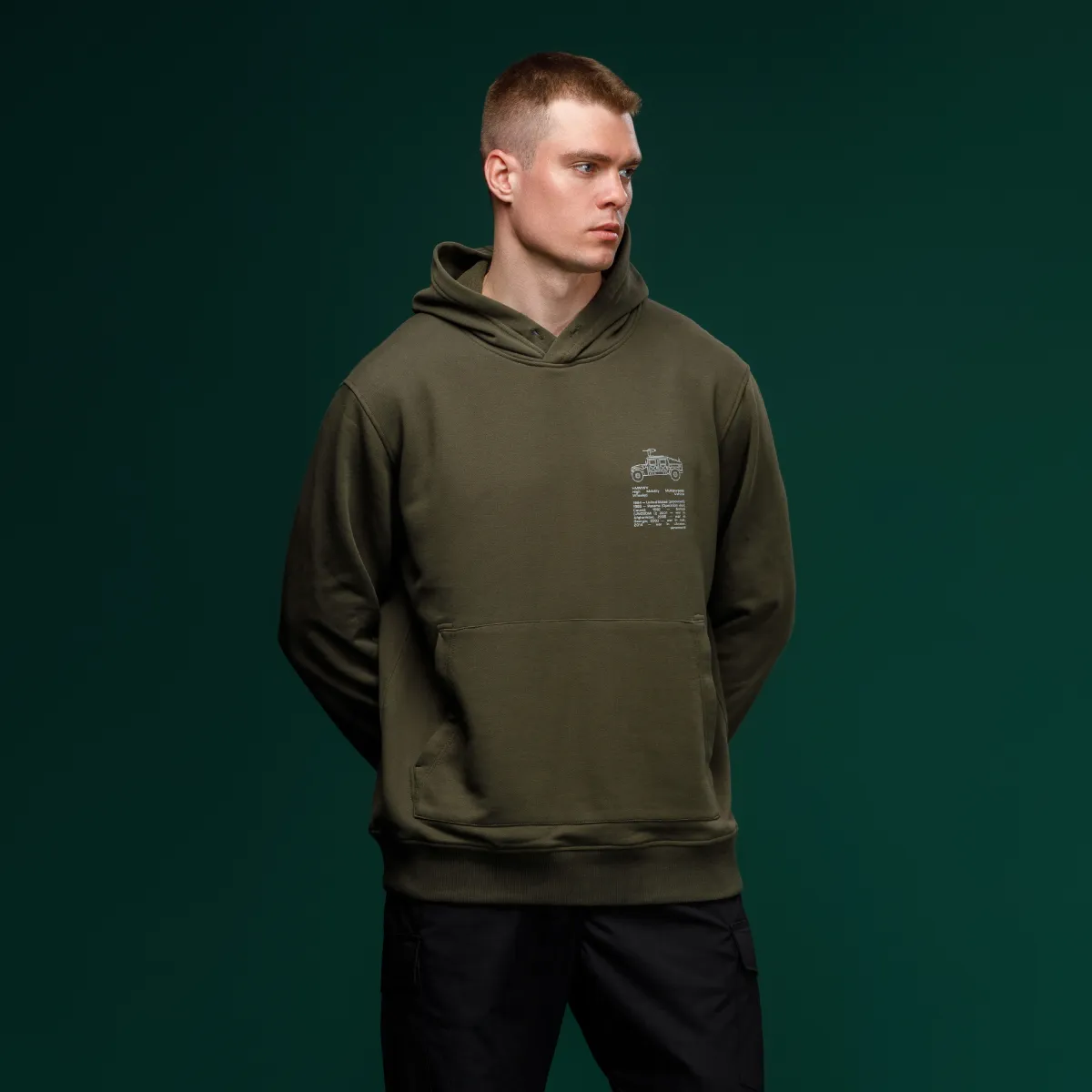 Худі M1 Mono колекція HMMWV. Cotton and elastane. Колір Олива 2